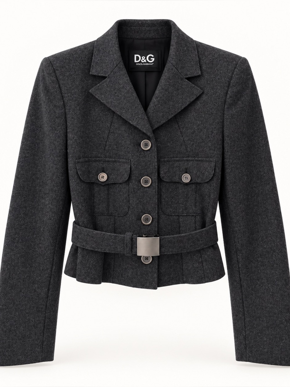 Dolce & Gabbana 100% Wool Belted Blazer